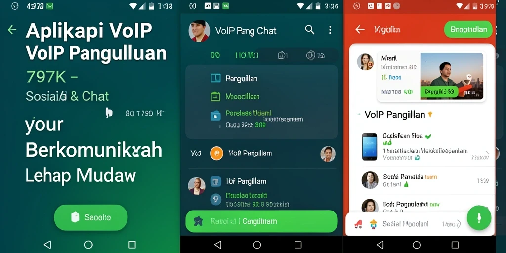 Antarmuka aplikasi 797K dengan fitur VoIP Panggilan yang intuitif.