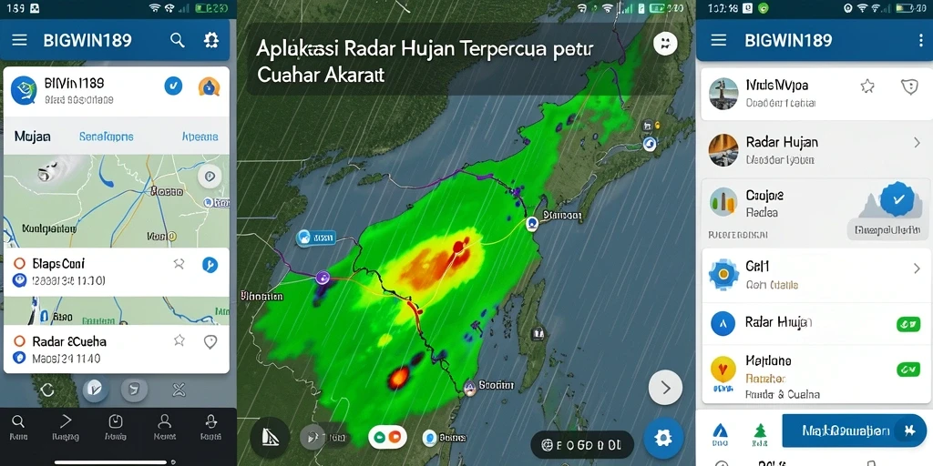Antarmuka aplikasi Radar Hujan BIGWIN189 yang informatif dan interaktif.