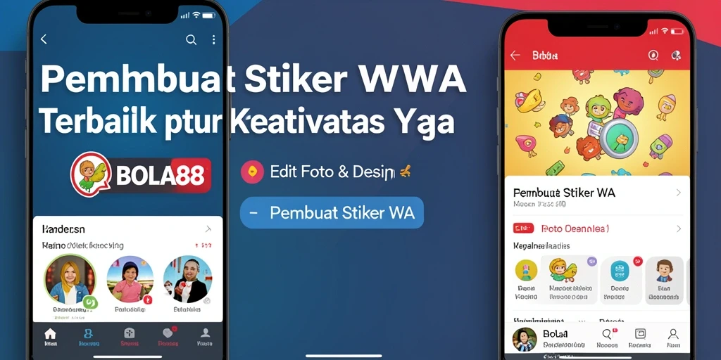 Tampilan antarmuka BOLA88 yang menarik untuk membuat stiker WA.
