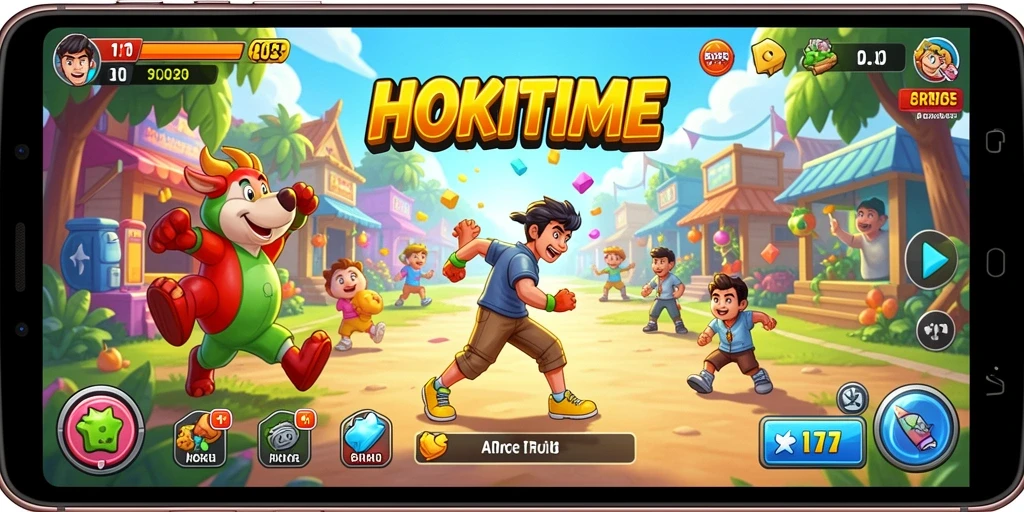 Tampilan antarmuka HOKITIME yang menarik dalam permainan Arcade.