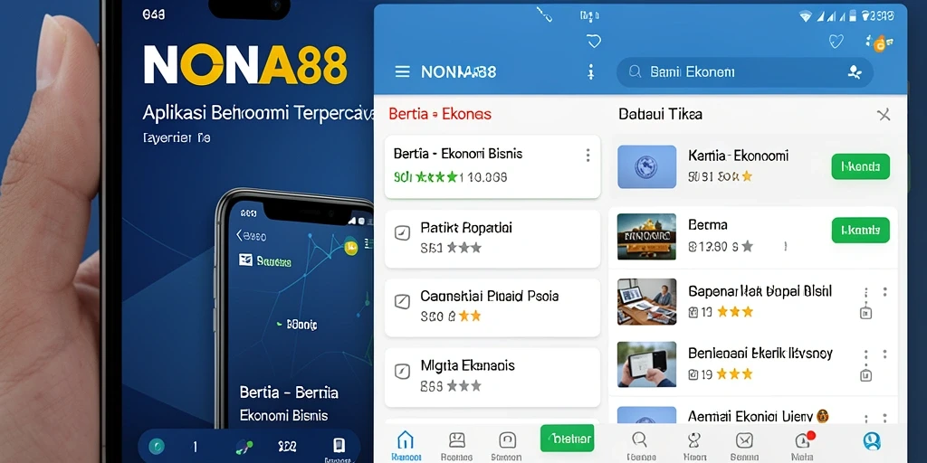 Antarmuka aplikasi NONA88 yang menampilkan berita ekonomi.