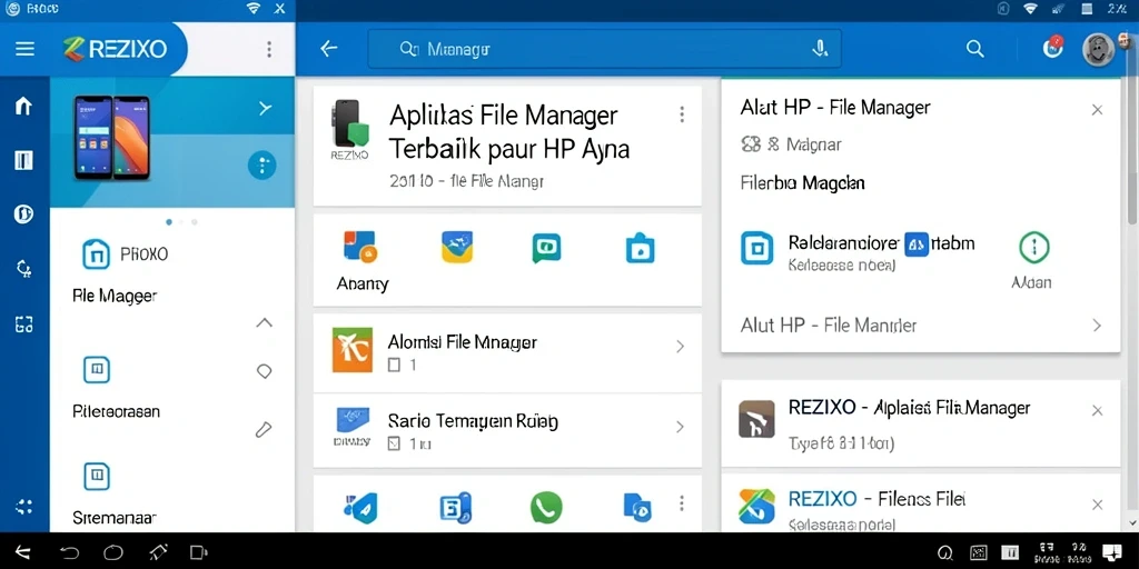 Tampilan antarmuka REZIXO dengan fungsionalitas File Manager yang modern.