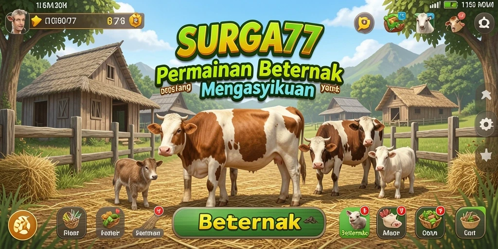 Tampilan antarmuka peternakan yang menarik dalam SURGA77.